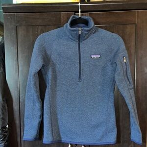 Patagonia Blue Zip Up Sweater with Logo